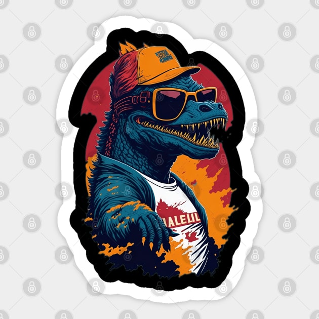 Retro Godzilla Sticker by Shop Goods